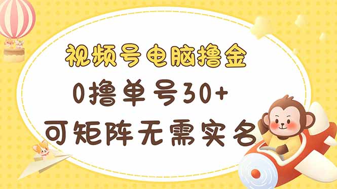 （14220期）视频号电脑撸金 0撸单号30+ 可矩阵 无需实名多号多得-小熊猫站长