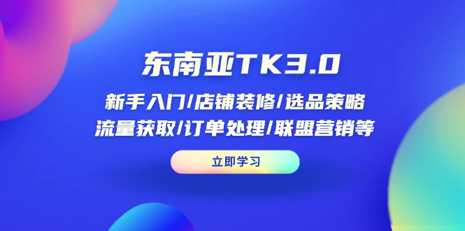 （14208期）东南亚TK3.0：新手入门/店铺装修/选品策略/流量获取/订单处理/联盟营销等-小熊猫站长