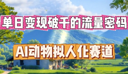 单日变现破k的流量密码，AI动物拟人化赛道-小熊猫站长