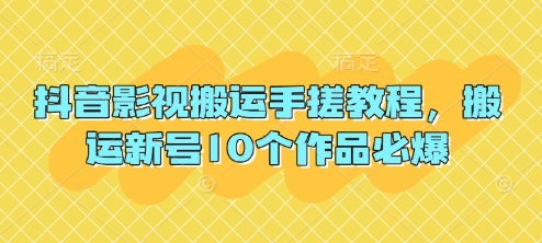 抖音影视搬运手搓教程，搬运新号10个作品必爆-小熊猫站长