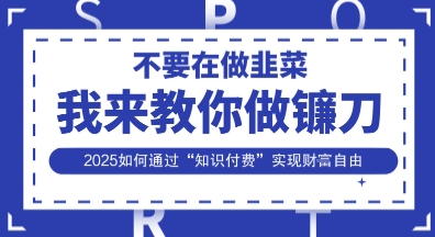 韭菜生涯终结者，我来教你做镰刀，2025如何通过“知识付费”实现财F自由【揭秘】-小熊猫站长