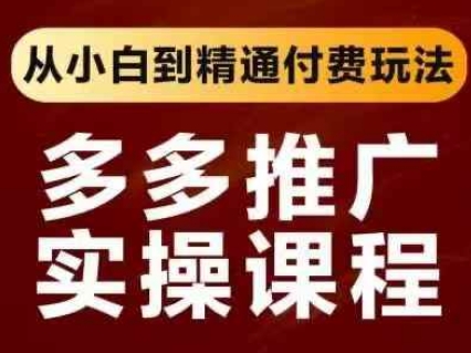 拼多多推广实操课程，从小白到精通付费玩法-小熊猫站长