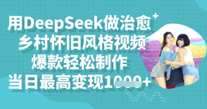用DeepSeek做治愈乡村怀旧风格视频，爆款轻松制作，当日最高变现多张-小熊猫站长